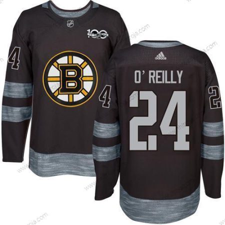 Adidas Herrar Boston Bruins #24 Terry O’Reilly Svart 1917-2017 100th Jubileum Stitched NHL Tröjor