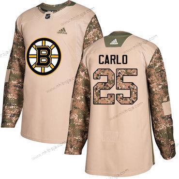 Adidas Herrar Boston Bruins #25 Brandon Carlo Camo Autentisk 2017 Veterans Day Stitched NHL Tröjor