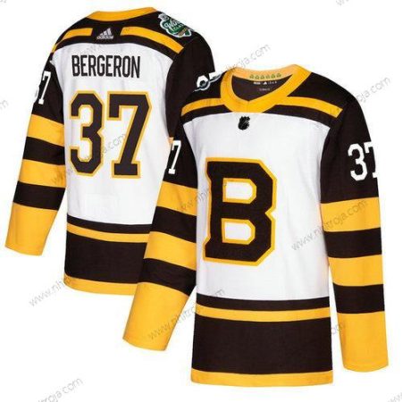 Adidas Herrar Boston Bruins #37 Patrice Bergeron 2019 Vinter Klassisk Autentisk Player Vit Tröjor