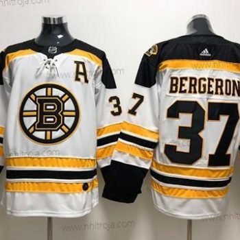 Adidas Herrar Boston Bruins #37 Patrice Bergeron Vit Road Autentisk Stitched NHL Tröjor