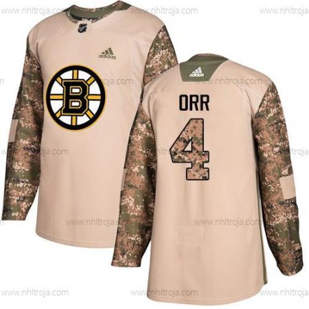 Adidas Herrar Boston Bruins #4 Bobby Orr Camo Autentisk 2017 Veterans Day Stitched NHL Tröjor