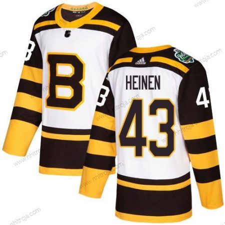 Adidas Herrar Boston Bruins #43 Danton Heinen Vit Autentisk 2019 Vinter Klassisk Stitched NHL Tröjor