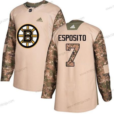 Adidas Herrar Boston Bruins #7 Phil Esposito Camo Autentisk 2017 Veterans Day Stitched NHL Tröjor