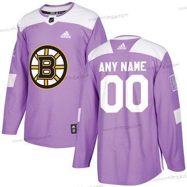 Adidas Herrar Boston Bruins Skräddarsydda Lila Rosa Hockey Bekämpar cancer Träning Tröjor