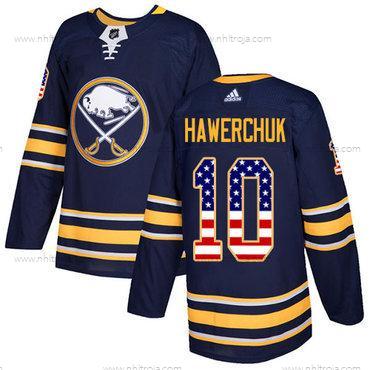 Adidas Herrar Buffalo Sabres #10 Dale Hawerchuk Marin Blå Autentisk USA Flag Stitched NHL Hemma Tröjor