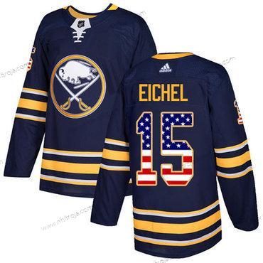 Adidas Herrar Buffalo Sabres #15 Jack Eichel Marin Blå Autentisk USA Flag Stitched NHL Hemma Tröjor