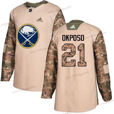 Adidas Herrar Buffalo Sabres #21 Kyle Okposo Camo Autentisk 2017 Veterans Day Stitched NHL Tröjor