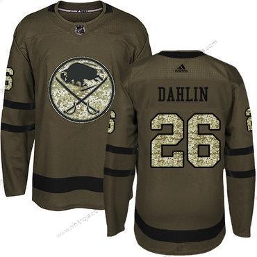 Adidas Herrar Buffalo Sabres #26 Rasmus Dahlin Grön Salute to Service Stitched NHL Tröjor