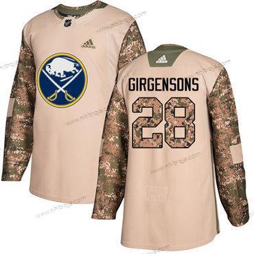 Adidas Herrar Buffalo Sabres #28 Zemgus Girgensons Camo Autentisk 2017 Veterans Day Stitched NHL Tröjor