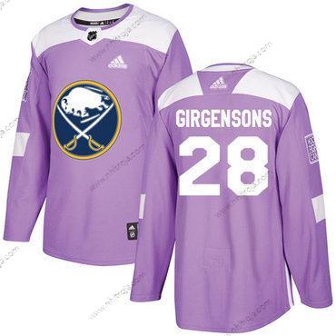 Adidas Herrar Buffalo Sabres #28 Zemgus Girgensons Lila Autentisk Bekämpar cancer Stitched NHL Tröjor