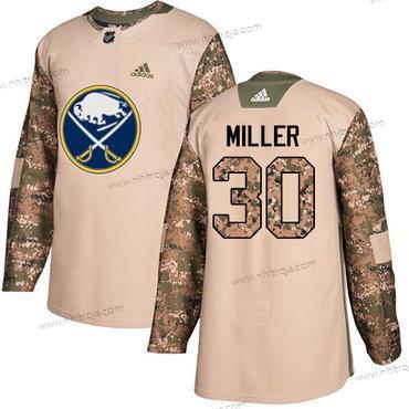 Adidas Herrar Buffalo Sabres #30 Ryan Miller Camo Autentisk 2017 Veterans Day Stitched NHL Tröjor