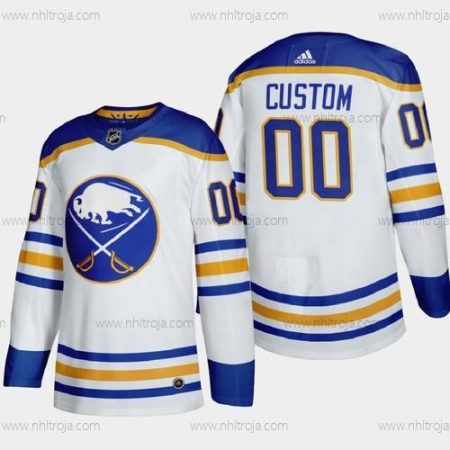 Adidas Herrar Buffalo Sabres Skräddarsydda 2020-21 Vit Autentisk Player Stitched NHL Borta Tröjor