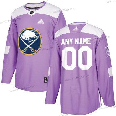 Adidas Herrar Buffalo Sabres Skräddarsydda Lila Rosa Hockey Bekämpar cancer Träning Tröjor