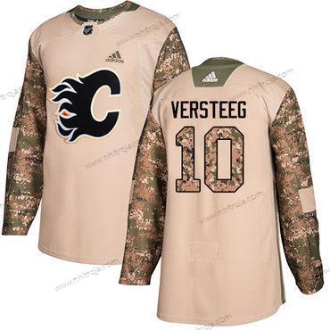 Adidas Herrar Calgary Flames #10 Kris Versteeg Camo Autentisk 2017 Veterans Day Stitched NHL Tröjor