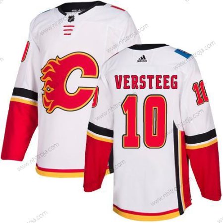 Adidas Herrar Calgary Flames #10 Kris Versteeg Vit Autentisk NHL Borta Tröjor