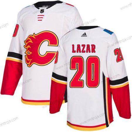 Adidas Herrar Calgary Flames #20 Curtis Lazar Vit Autentisk NHL Borta Tröjor