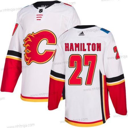 Adidas Herrar Calgary Flames #27 Dougie Hamilto Vit Autentisk NHL Borta Tröjor