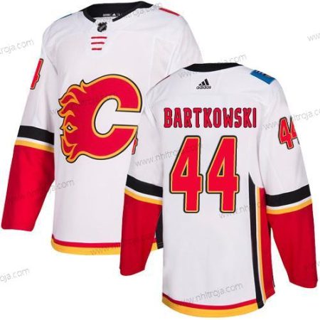 Adidas Herrar Calgary Flames #44 Matt Bartkowski Vit Autentisk NHL Borta Tröjor