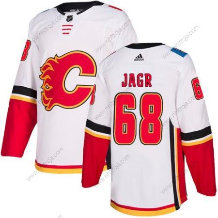 Adidas Herrar Calgary Flames #68 Jaromir Jagr Vit Autentisk NHL Borta Tröjor