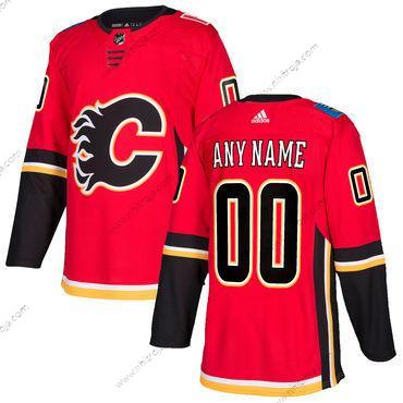 Adidas Herrar Calgary Flames Skräddarsydda Röd 2017-2018 Hockey Stitched NHL Hemma Tröjor