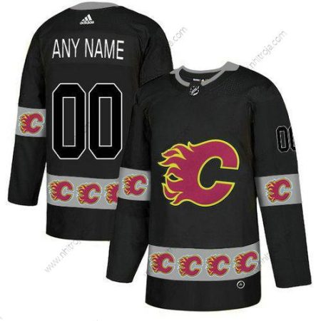 Adidas Herrar Calgary Flames Skräddarsydda Svart Team Logos Tröjor