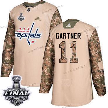 Adidas Herrar Capitals #11 Mike Gartner Camo Autentisk 2017 Veterans Day 2018 Stanley Cup Final Stitched NHL Tröjor