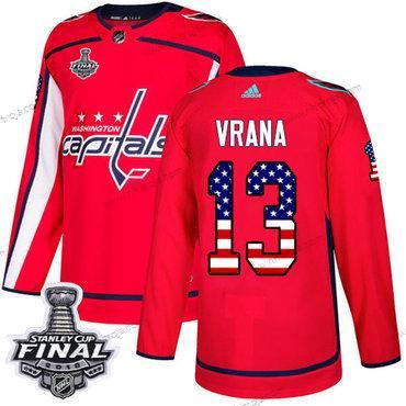 Adidas Herrar Capitals #13 Jakub Vrana Röd Autentisk USA Flag 2018 Stanley Cup Final Stitched NHL Hemma Tröjor