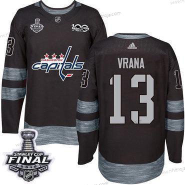 Adidas Herrar Capitals #13 Jakub Vrana Svart 1917-2017 100th Jubileum 2018 Stanley Cup Final Stitched NHL Tröjor