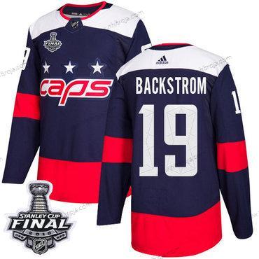 Adidas Herrar Capitals #19 Nicklas Backstrom Marin Autentisk 2018 Stadium Series Stanley Cup Final Stitched NHL Tröjor