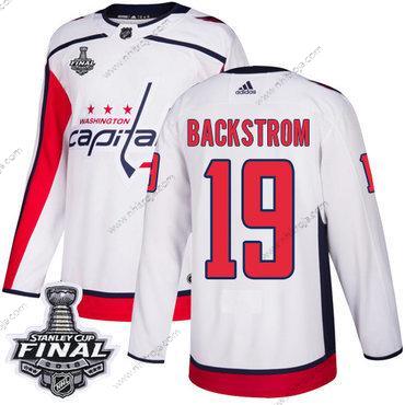 Adidas Herrar Capitals #19 Nicklas Backstrom Vit Road Autentisk 2018 Stanley Cup Final Stitched NHL Tröjor