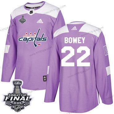 Adidas Herrar Capitals #22 Madison Bowey Lila Autentisk Bekämpar cancer 2018 Stanley Cup Final Stitched NHL Tröjor