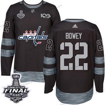 Adidas Herrar Capitals #22 Madison Bowey Svart 1917-2017 100th Jubileum 2018 Stanley Cup Final Stitched NHL Tröjor