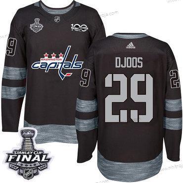 Adidas Herrar Capitals #29 Christian Djoos Svart 1917-2017 100th Jubileum 2018 Stanley Cup Final Stitched NHL Tröjor