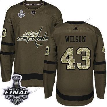 Adidas Herrar Capitals #43 Tom Wilson Grön Salute to Service 2018 Stanley Cup Final Stitched NHL Tröjor