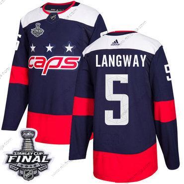 Adidas Herrar Capitals #5 Rod Langway Marin Autentisk 2018 Stadium Series Stanley Cup Final Stitched NHL Tröjor