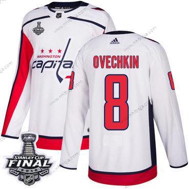 Adidas Herrar Capitals #8 Alex Ovechkin Vit Road Autentisk 2018 Stanley Cup Final Stitched NHL Tröjor