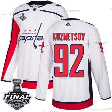 Adidas Herrar Capitals #92 Evgeny Kuznetsov Vit Road Autentisk 2018 Stanley Cup Final Stitched NHL Tröjor