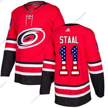 Adidas Herrar Carolina Hurricanes #11 Jordan Staal Röd Autentisk USA Flag Stitched NHL Hemma Tröjor