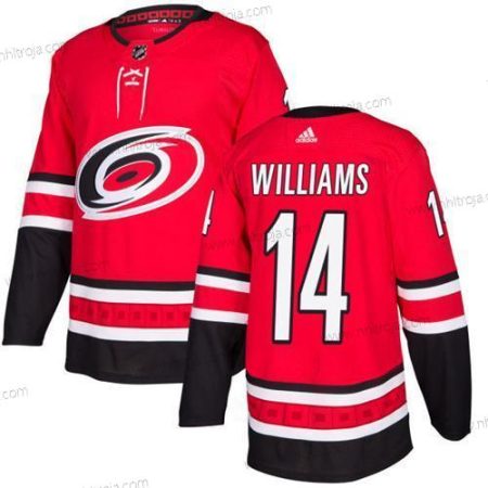 Adidas Herrar Carolina Hurricanes #14 Justin Williams Röd Autentisk Stitched NHL Hemma Tröjor