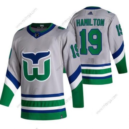 Adidas Herrar Carolina Hurricanes #19 Dougie Hamilton Grå 2020-21 Omvänd Retro Alternativ NHL Tröjor