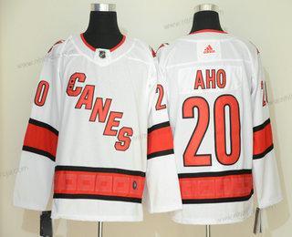 Adidas Herrar Carolina Hurricanes #20 Sebastian Aho Vit New 2019 Stitched NHL Tröjor