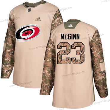 Adidas Herrar Carolina Hurricanes #23 Brock Mcginn Camo Autentisk 2017 Veterans Day Stitched NHL Tröjor