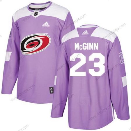 Adidas Herrar Carolina Hurricanes #23 Brock Mcginn Lila Autentisk Bekämpar cancer Stitched NHL Tröjor