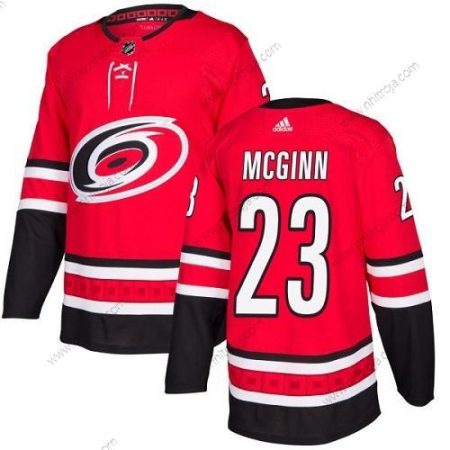 Adidas Herrar Carolina Hurricanes #23 Brock Mcginn Röd Autentisk Stitched NHL Hemma Tröjor