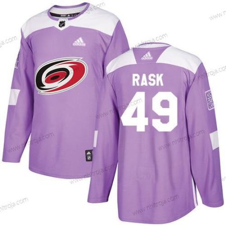 Adidas Herrar Carolina Hurricanes #49 Victor Rask Lila Autentisk Bekämpar cancer Stitched NHL Tröjor