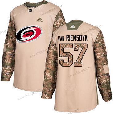 Adidas Herrar Carolina Hurricanes #57 Trevor Van Riemsdyk Camo Autentisk 2017 Veterans Day Stitched NHL Tröjor