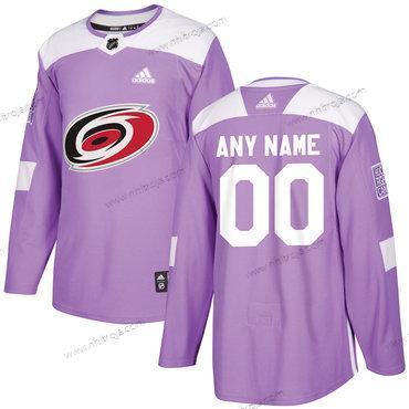 Adidas Herrar Carolina Hurricanes Skräddarsydda Lila Rosa Hockey Bekämpar cancer Träning Tröjor