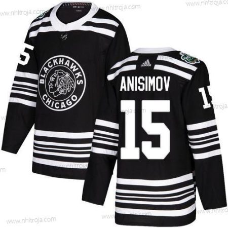 Adidas Herrar Chicago Blackhawks #15 Artem Anisimov Svart Autentisk 2019 Vinter Klassisk Stitched NHL Tröjor