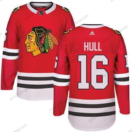 Adidas Herrar Chicago Blackhawks #16 Bobby Hull Röd Autentisk Stitched NHL Hemma Tröjor