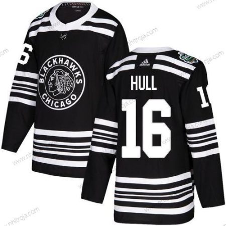 Adidas Herrar Chicago Blackhawks #16 Bobby Hull Svart Autentisk 2019 Vinter Klassisk Stitched NHL Tröjor